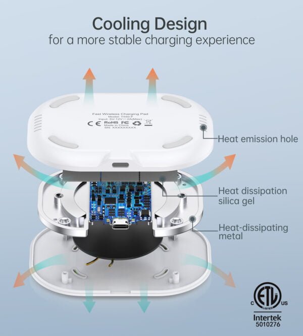 USB-C Input Qi-Certified 15W Max Fast Wireless Charging Pad - Image 4