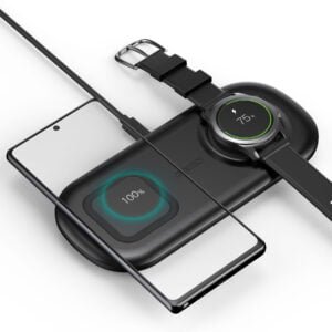 China supplier 2 in 1 Wireless Charger, 10W Max Wireless Charging Pad with Adapter for Galaxy Watch