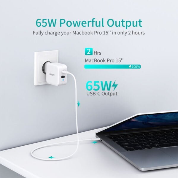 CHOETECH Distribution price 65W 2-Port PD Charger GaN Tech USB C Foldable Fast Charging Adapter - Image 17