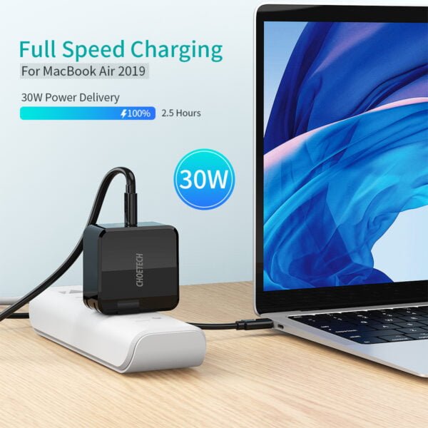 CHOETECH Wholesale 61W Power Delivery Fast Charger [PD 3.0 & GaN Tech] Type C Foldable Wall Charger - Image 9