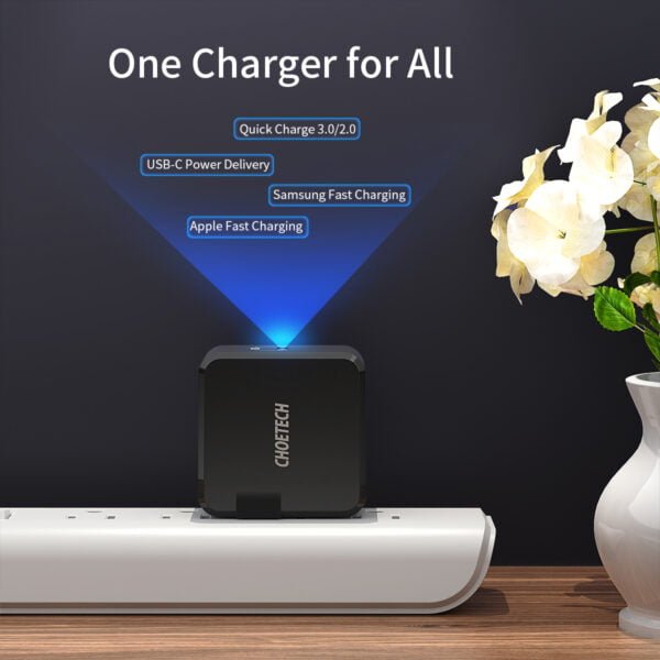CHOETECH Wholesale 61W Power Delivery Fast Charger [PD 3.0 & GaN Tech] Type C Foldable Wall Charger - Image 6