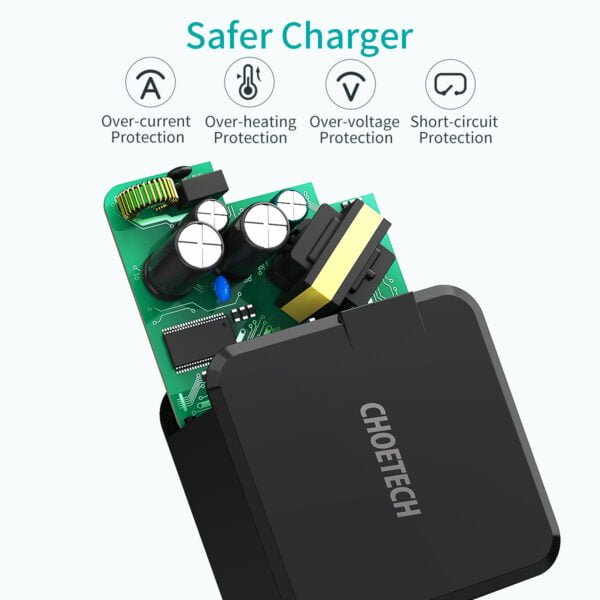 CHOETECH Wholesale 61W Power Delivery Fast Charger [PD 3.0 & GaN Tech] Type C Foldable Wall Charger - Image 5
