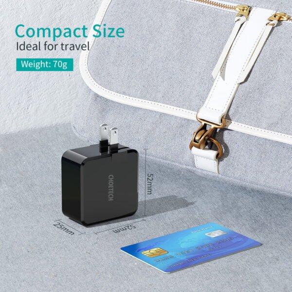 CHOETECH Wholesale 61W Power Delivery Fast Charger [PD 3.0 & GaN Tech] Type C Foldable Wall Charger - Image 4