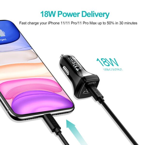 China High Quality 36W Quick Charge 3.0 USB Type C Car Charger - Image 2