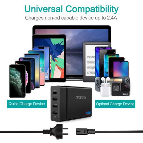 China Good Wholesale Price CHOETECH Power Delivery Charger Multi USB Charging Hub Stand - Image 2