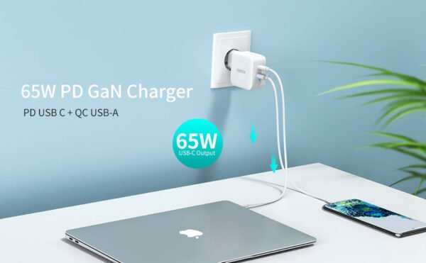CHOETECH Distribution price 65W 2-Port PD Charger GaN Tech USB C Foldable Fast Charging Adapter - Image 11