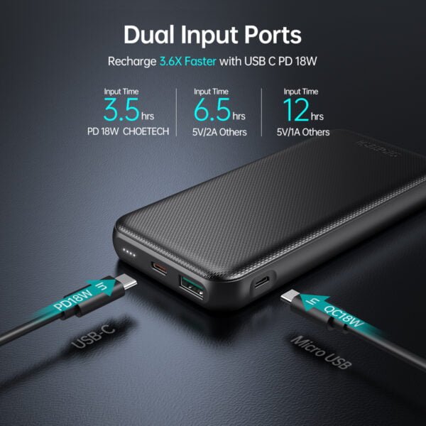 Hot selling 10000mAh PD Power Bank USB C Quick Charge 3.0 Portable Charger with 18W Power Delivery Fast Charge External Battery - Image 5