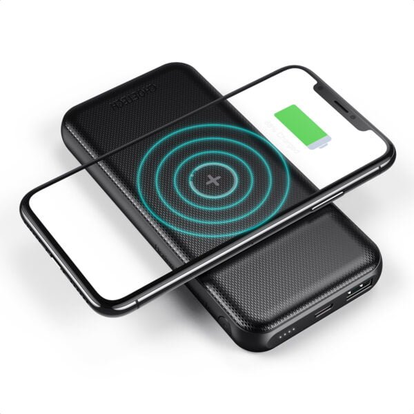 Wireless Power Bank Qi Portable Charger for iPhone 12 USB C 18W PD Fast Charging 10000mAh External Battery