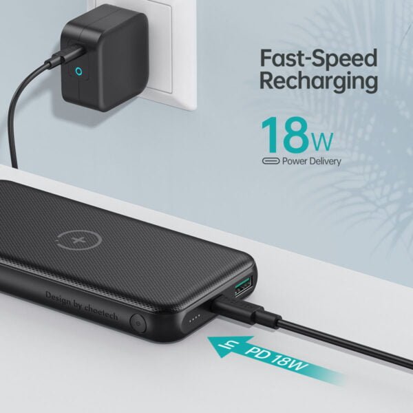 Wireless Power Bank Qi Portable Charger for iPhone 12 USB C 18W PD Fast Charging 10000mAh External Battery - Image 4