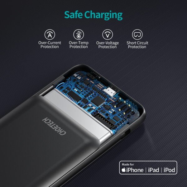 PD Power Bank 10000mAh, MFi Certified Built in Power Delivery 18W Lightning Cable, Quick Charge 3.0 - Image 6