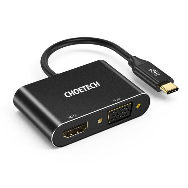 USB C to HDMI VGA Adapter 4K UHD, USB-C Type C to VGA HDMI Adapter for Distribution