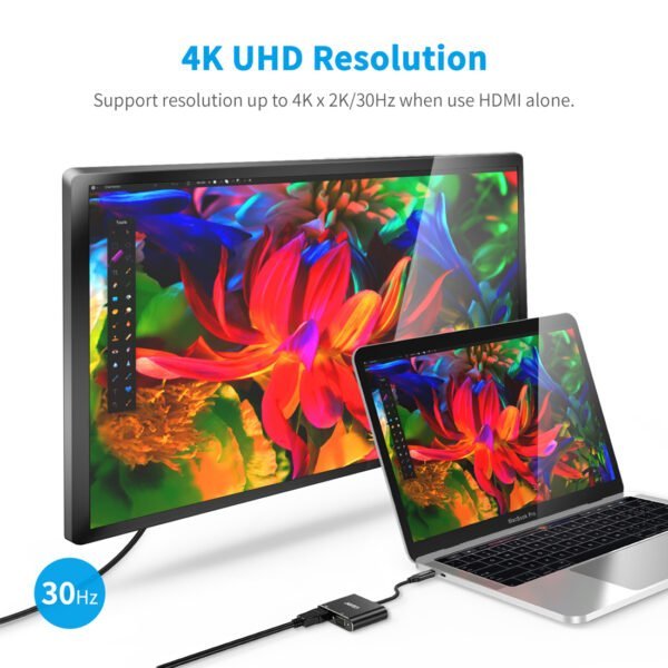 USB C to HDMI VGA Adapter 4K UHD, USB-C Type C to VGA HDMI Adapter for Distribution - Image 3