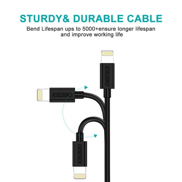 MFi Certified Lightning to USB Cable 2.4A Fast Charging Data Cable - Image 5