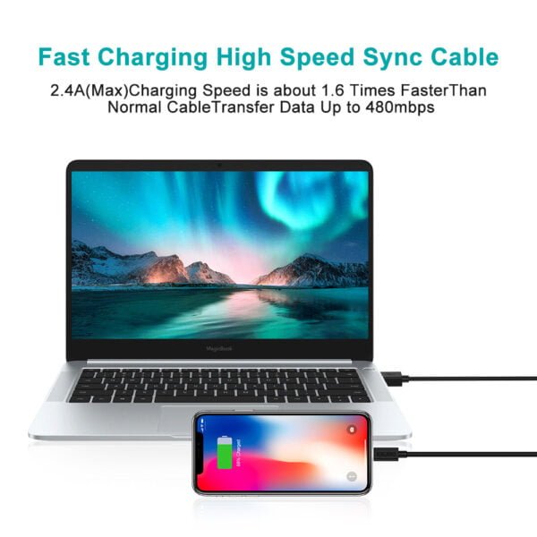 MFi Certified Lightning to USB Cable 2.4A Fast Charging Data Cable - Image 7
