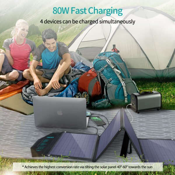 Big power 80W/120W 18V Solar Charger with USB C PD 30W/60W Port - Image 8