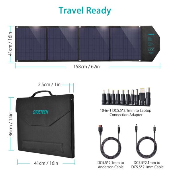 Big power 80W/120W 18V Solar Charger with USB C PD 30W/60W Port - Image 10