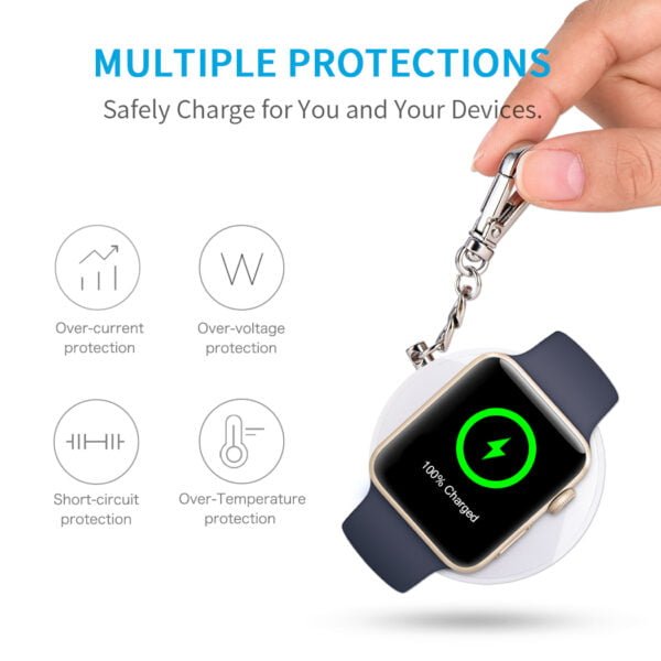 [MFI Certified] Apple Watch Portable Charger, 900mAh Portable Keychain Power Bank for 38mm/42mm Apple Watch - Image 2