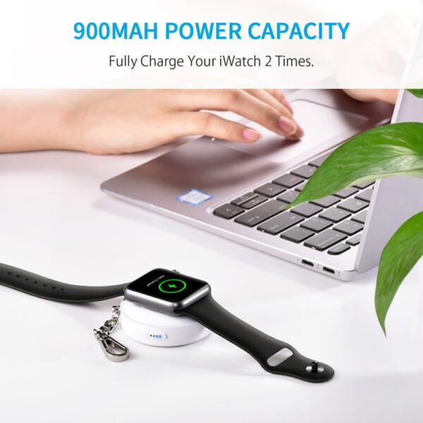 [MFI Certified] Apple Watch Portable Charger, 900mAh Portable Keychain Power Bank for 38mm/42mm Apple Watch - Image 4
