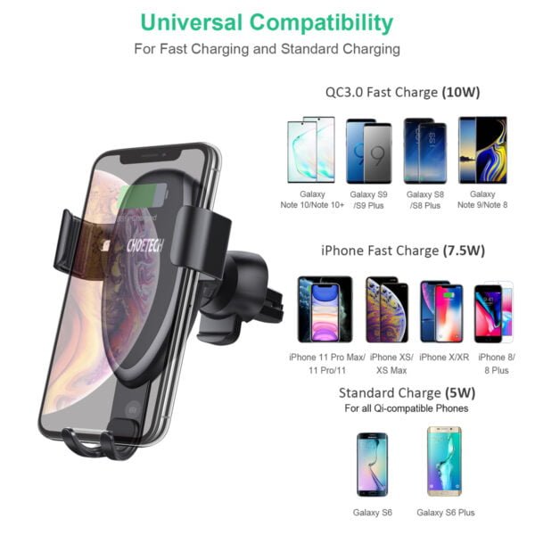 7.5W Gravity Adjustable Wireless Car Charger Mount Factory supply - Image 2