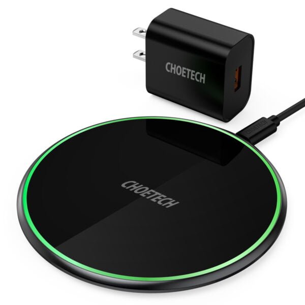 EPP certified USB-C 15W Wireless Charger, Zinc Alloy Glass Wireless Charging Pad