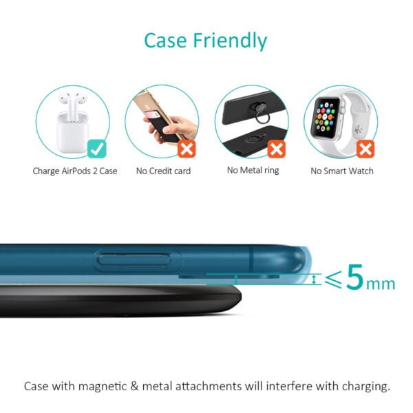 EPP certified USB-C 15W Wireless Charger, Zinc Alloy Glass Wireless Charging Pad - Image 3