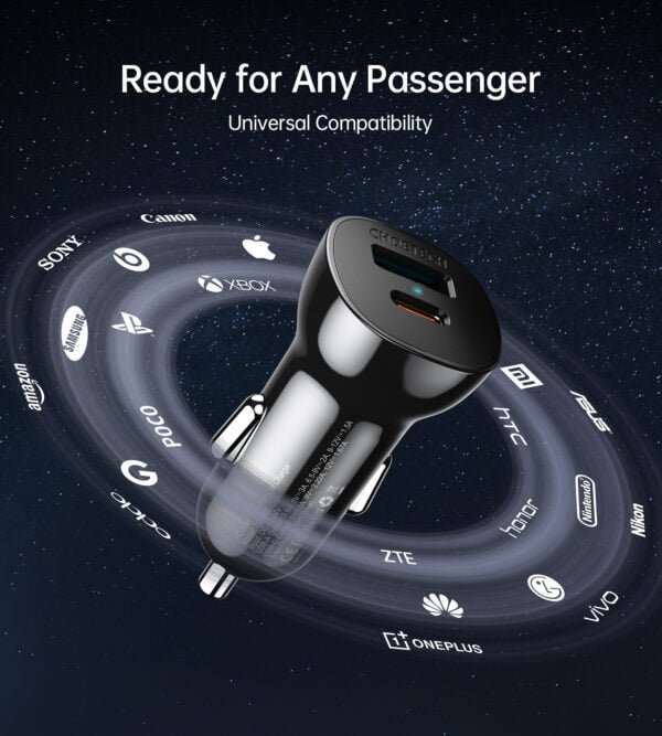 USB C Car Charger, Dual Port Type C 38W Fast Car Charger with 20W Power Delivery & Quick Charge 3.0 Car Adapter - Image 5
