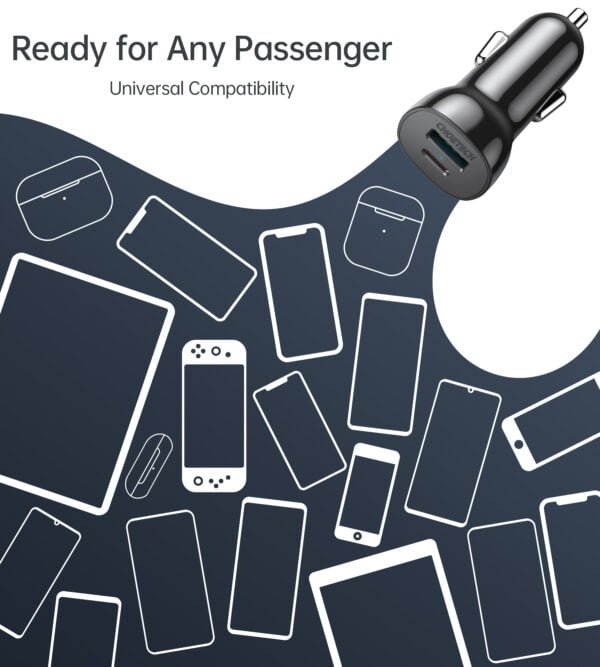 USB C Car Charger, Dual Port Type C 38W Fast Car Charger with 20W Power Delivery & Quick Charge 3.0 Car Adapter - Image 6