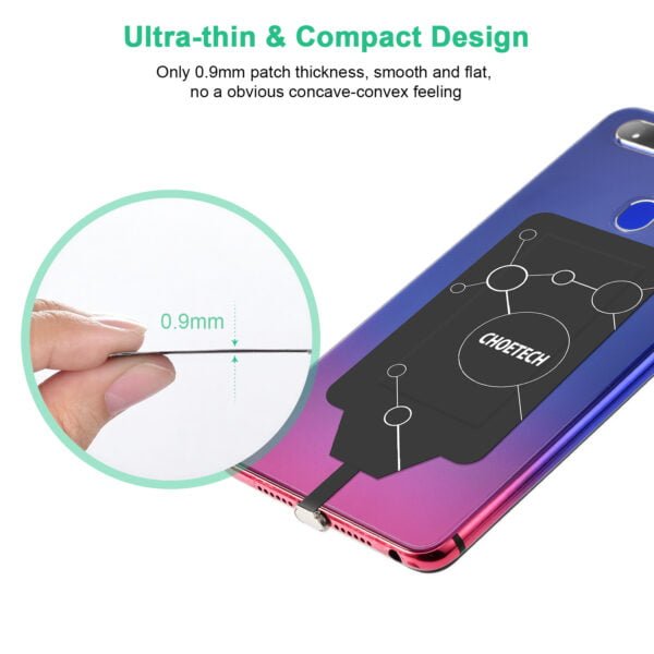 Ultra Thin Qi Wireless Charging Receiver Patch Module Chip Compatible with All Micro USB Narrow-Side up Devices - Image 3