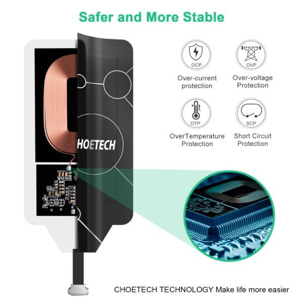 Ultra Thin Qi Wireless Charging Receiver Patch Module Chip Compatible with All Micro USB Narrow-Side up Devices - Image 4