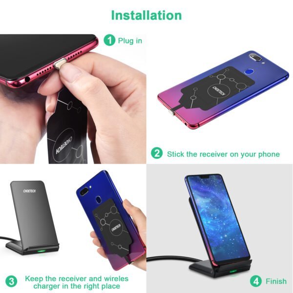 Ultra Thin Qi Wireless Charging Receiver Patch Module Chip Compatible with All Micro USB Narrow-Side up Devices - Image 5