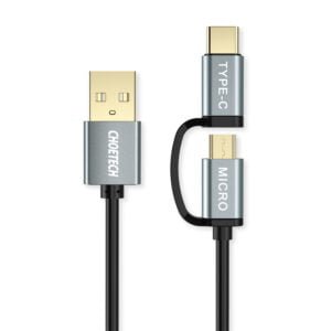 2 in 1 USB Type C+Micro USB Cable (Straight) 4ft/1.2m Charge & Sync Cable