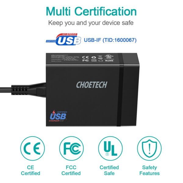 China Good Wholesale Price CHOETECH Power Delivery Charger Multi USB Charging Hub Stand - Image 6